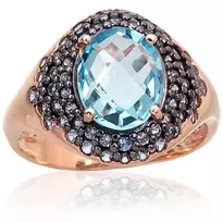 Diamond Sky Jewelry Auksinis žiedas su cirkoniais ir topazais „Morrigan IV“