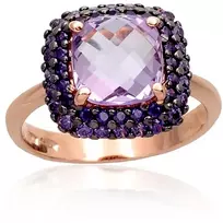 Diamond Sky Jewelry Auksinis žiedas su cirkoniais ir ametistais „Morrigan VII“