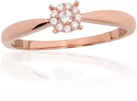 Diamond Sky Jewelry Auksinis žiedas su cirkoniais „Akmeninė Gėlė“