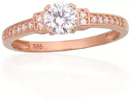 Diamond Sky Jewelry Auksinis žiedas su cirkoniais „Juno Gold XLI“