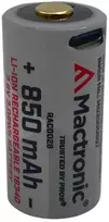 Mactronic 850mAh 3,06Wh 3,6V 16340 CR123 USB-C įkraunamas akumuliatorius su PCB RAC0028