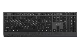 Gembird KB-MCH-06-CYRL plona laidinė daugialypės terpės klaviatūra su Type-C adapteriu, kirilicos išdėstymas, juoda
