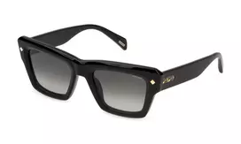 POLICE SPLP48-520700 moteriški stačiakampiai akiniai nuo saulės, Havana rėmelis, rudi lęšiai, 52mm