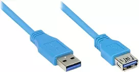 Good Connections USB 3.0 prailginimo kabelis Type-A male į Type-A female, mėlynas, 1,8 m 2711-B02