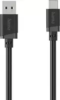 Hama USB-A į USB-C įkrovimo ir duomenų perdavimo kabelis, 3 m, juodas 00201814