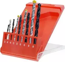 KWB 420200 HSS-R suktų grąžtų rinkinys, 9 vnt., 1,5-6 mm, DIN 338, medienai, plastikui, metalui, skardai, profiliams