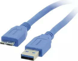 Kramer Electronics C-USB3/MICROB-3 USB 3.2 Gen 1 kabelis, USB-A (vyriškas) – Micro-USB B (vyriškas), 0,9 m, mėlynas 96-02356003