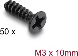 Delock ventiliatorių varžtų rinkinys M3 x 10 mm, 50 vnt., juodas 60986