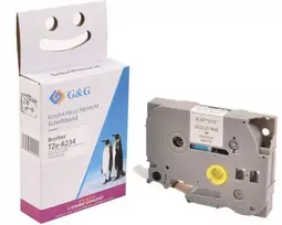 G&G 18770 auksinio spalvos ant balto TZe etikečių juosta