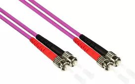 GoodConnections OM4 ST to ST daugiamodis dvigubas optinis komutacinis kabelis, 7,5m, LSZH, violetinės spalvos LW-8075ST4