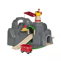 BRIO World kranas ir kalnų tunelis medinis geležinkelio rinkinys