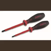 CIMCO 2 dalių VDE izoliuotų atsuktuvų rinkinys su kombinuotu profiliu, 1000V AC/1500V DC, 290x80x25 mm 117750