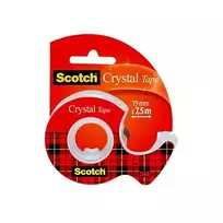 3M Scotch Crystal Clear 600 skaidri lipni juosta su rankiniu dozatoriumi, 19 mm x 7,5 m, permatoma 6-1975D