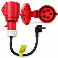 Qoltec Adapter siłowy | gniazdo CEE 32A 5P 400V na SCHUKO 230V | max 16A | 3.5 kW