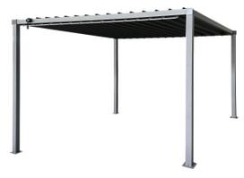Bioklimatinė plieninė pergola 3 × 3 m su reguliuojamu stogu