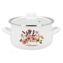 Puodas emal. 22cm 4.8L su stikl.dang. HERBAL