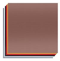 Metalizuoto ABS plastiko lapų (300x300x1.3mm) rinkinys lazeriniam graviravimui 20vnt CREALITY