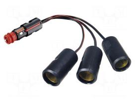 Cigarette lighter splitter | car lighter socket x3 | 16A | black