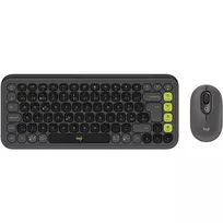 Logitech POP ICON COMBO Swiss, Grafit/Žalia, belaidis klaviatūros ir pelės rinkinys, Bluetooth, 920-013275