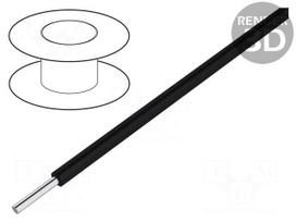 Wire | HookUp Wire Teflon | solid | Cu | 30AWG | black | PTFE | 250V | 30,5m