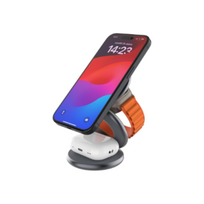 Fixed MagPowerstation Round 3-in-1 foldable wireless charger with MagSafe support | Gray | FIXMPOS-RO-GR