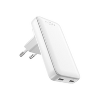 Fixed Slim Traveller 2xUSB-C Travel Charger with world adapters, GaN, 45W | White | FIXCG45S-2CD-WH