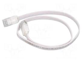 Patch cord | U/UTP | 5e | stranded | CCA | PVC | white | Len: 0.5m