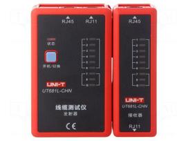 Tester: LAN wiring | Equipment: battery | Display: LED | RJ45,RJ11
