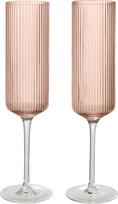 Ferm Living Šampano taurės Ripple Flutes, rožinės, 2 vnt.