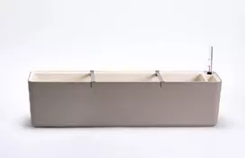 URBALIVE BERBERIS Stačiakampis vazonas su automatine drėkinimo sistema, 80 x 20 cm, šviesiai pilkos spalvos