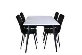 Jimmy Dining Table , Black White HPL+Windu Lyx Chair , Black Black Velvet_4