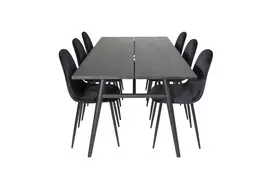 Sleek Extentiontable Black Brushed - 195*95+Polar Dining Chair - Black legs / Black Velvet (ersätter 19902-888)_6