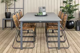 Levels Dining Table 224/324*100 - Black Aintwood +Bois Dining Chair - Black Alu