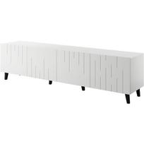 Cama Meble TV spintelė BARI 474100, 2000x420x520 mm, balta, 4 durys, 4 lentynos, matinė, be rankenėlių