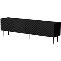 Cama Meble LUCCA 4D televizoriaus spintelė 490370, 2000mm, 400mm, 590mm, 4 durys, 2 lentynos, MDF, juoda