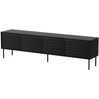 Cama Meble CORTINA 4D televizoriaus spinta 490300, 2000x400x550 mm, 4 durys, 2 lentynos, PUSH TO OPEN, juoda