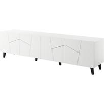 Cama Meble televizoriaus spintelė ETNA RTV200 BI, 2000mm, 420mm, 520mm, 4 durys, 4 lentynos, balta, matinė, MDF
