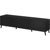 Cama Meble televizoriaus spintelė NOVA RTV CZ, 1860mm, 400mm, 480mm, juoda, 3 durys, MDF, matinė, be rankenų, montavimo rėmas