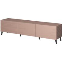 Cama Meble televizoriaus spintelė NOVA RTV RO, 1860mm, 400mm, 480mm, 3 durys, MDF, rožinė matinė, be rankenų