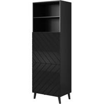 Cama Meble Spintelė ABETO WIT CZ, 600mm, 400mm, 1765mm, 2 durelės, 5 lentynos, MDF, medžio drožlių plokštė, blizgus, be rankenų