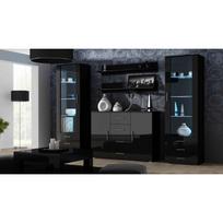 Cama vitrinos spinta SOHO S1 SOHOWITS1 CZ/CZ, 600mm, 410mm, 1920mm, juoda, blizgi, 1 durys, 3 stalčiai, 3 lentynos, stiklas, MDF