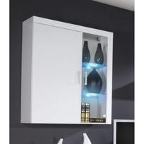 Cama pakabinama vitrinos spinta SAMBA 4 BI/BI, 900mm, 1110mm, 350mm, 2 durys, 4 lentynos, MDF, grūdintas stiklas, laminatas