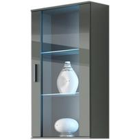Cama Meble pakabinama vitrina SOHOWITS2 SZ/SZ, 600mm, 290mm, 1150mm, pilka, blizgi, 1 durys, 2 lentynos, stiklas, MDF