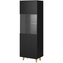 Cama Meble Vitrina PAFOS WIT CZ, 600x400x1820 mm, 1 durys, 4 lentynos, MDF, matinis, auksinės kojelės