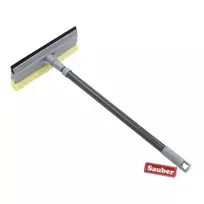 SAUBER Mini langų šepetys su teleskopine rankena | Dvipusis mikropluošto ir gumos valytuvas