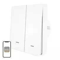 MOES ZS-B-EU2 ZigBee 2 kanalų šviesos jungiklis, nereikia nulinio laido, baltas