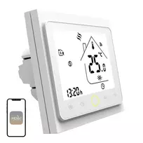 MOES BHT-002 Wi-Fi LCD išmanusis vandens šildymo termostatas, jutiklinis ekranas, valdymas programėle ir balsu, baltas