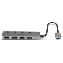 USB Hub - LINDY 4 Prievadų USB 3.0 Hub su Maitinimo/Išjungimo Jungikliais, 5Gbps, Type A