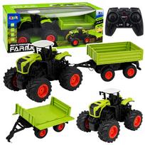 Žaidimų zona | PC | Konsolės | Priedai // Žaislai ir žaidimai vaikams // Wysoki Traktor Rolniczy Z Przyczepą Wywrotką Zdalnie Sterowany RC 1:16