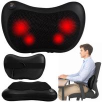 Produktai namams ir sodui // Įvairūs namų ir buities priedai // Masażer Shiatsu Poduszka Masująca Plecy Kark z Podgrzewaczem Czarna